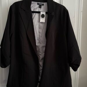 torrid Black Open Blazer with Tailored Lapel 2x New